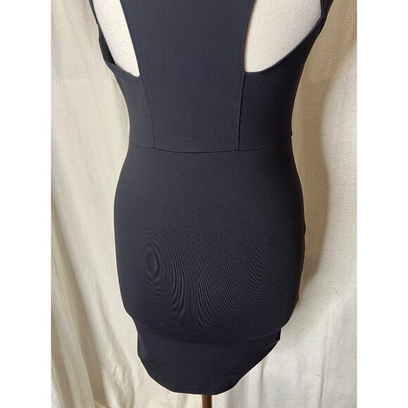 Donna Mizani Black Cutout Bodycon Dress L Nylon/Spandex Goth Mini - Picture 10 of 10